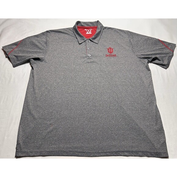 Indiana Hoosiers Champion Polo Golf Shirt IU Grey Mens Size 2XL XXL NCAA - Picture 2 of 8